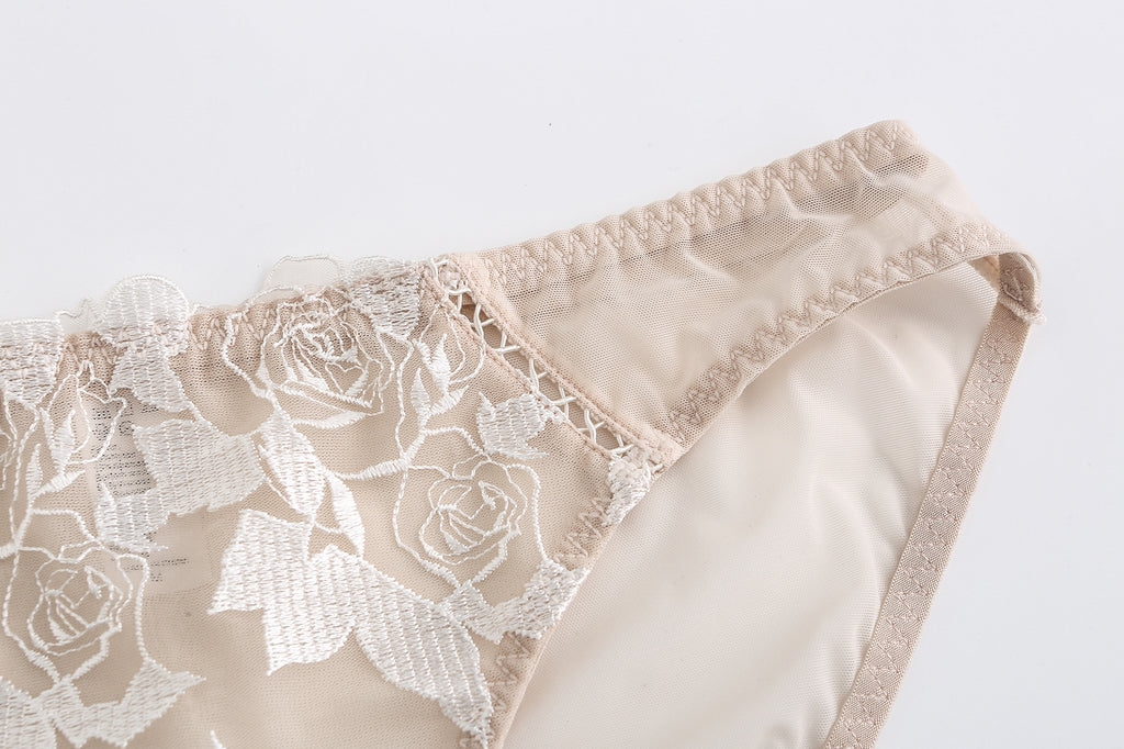 Macro shot of the high-quality nude Nylon-Spandex mesh fabric.