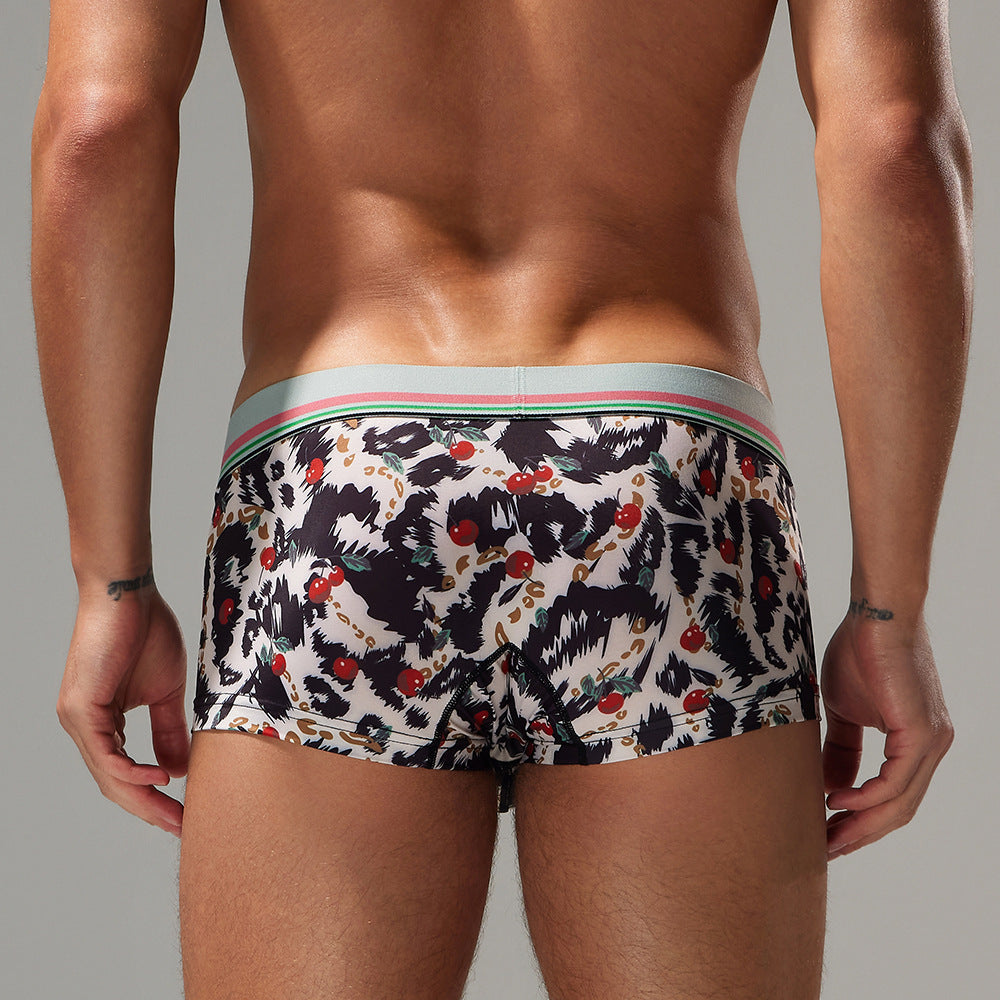 Rear perspective of the SEOBEAN abstract print boxer, showing the full-coverage rear profiling and secure fit.