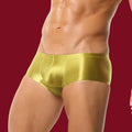 Men’s smooth nylon briefs with sculpted fit and low-rise silhouette, front view.