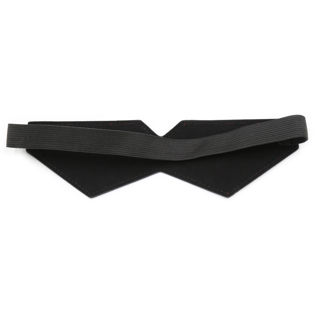 The reverse side of the Crimson Quintet mask showing the soft, matte black lining designed for comfort against the skin.