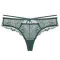 Front view of the Emerald green Sovereign Strap brief with double-strap waist.